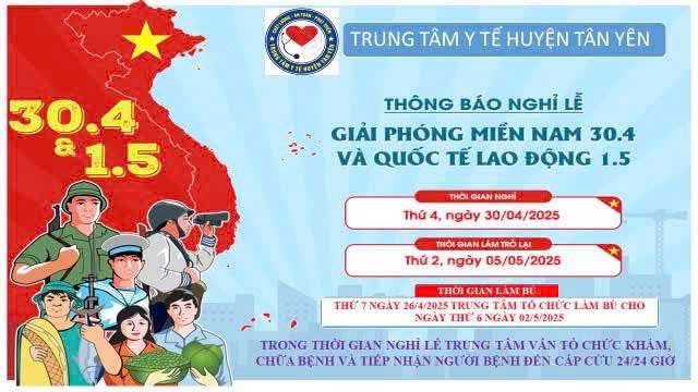 Thông báo lịch nghỉ lễ 30/04 và 01/05